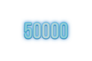 50000 abonnees viering groet aantal met spandoekneon ontwerp png