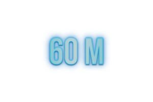 60 million subscribers celebration greeting Number with bannerneon design png