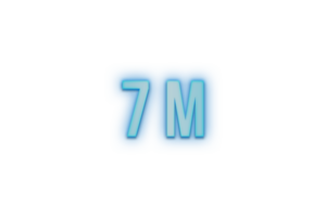 7 million subscribers celebration greeting Number with bannerneon design png