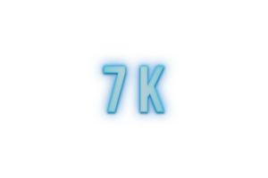 7 K iscritti celebrazione saluto numero con bannerneon design png