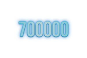 700000 subscribers celebration greeting Number with bannerneon design png