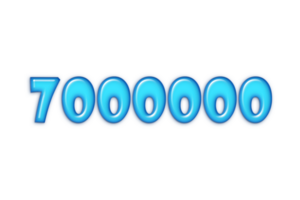 7000000 subscribers celebration greeting Number with blue glossi design png