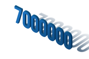 7000000 subscribers celebration greeting Number with isomatroc design png