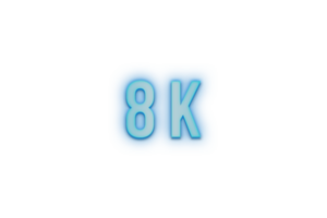 8 k subscribers celebration greeting Number with baneerneon design png