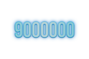 9000000 subscribers celebration greeting Number with bannerneom design png