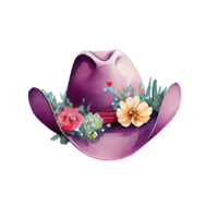 acquerello stile cartone animato indossare fiore cappello . ai generato png