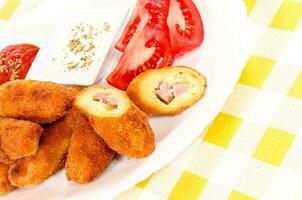 Fried stuffed snitzel photo