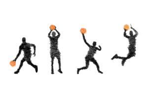 silhouette de joueur de basket png