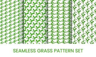 seamless grass pattern set template vector