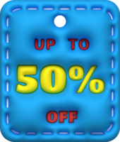 vendita bandiera progettare, fare acquisti affare offrire sconto, su per 50 percentuale off.3d illustrazione png