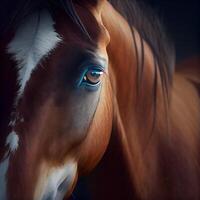 Horse eye close-up. Portrait of a horse., Image photo