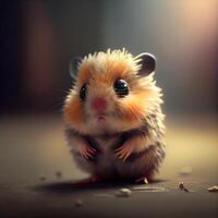 Hamster on a dark background. Cute little hamster., Image photo