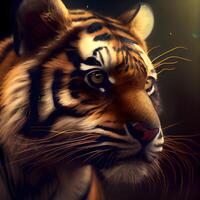 Close-up portrait of a tiger. The tiger is a symbol of the year 2022., Image photo