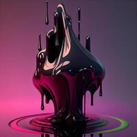 3D illustration of a drop of chocolate falling and splashing., Image photo