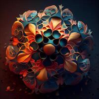 3d illustration of colorful abstract geometric composition,digital art works., Image photo