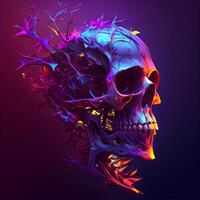 Skull with abstract background. illustration. eps10., Image photo