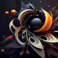 3D Illustration of abstract geometric composition,digital art works., Image photo