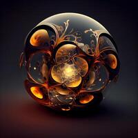 Abstract background with a sphere. 3D rendering. Computer generated graphics., Image photo