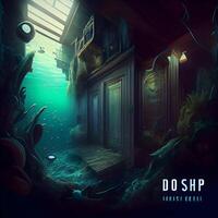 Fantasy underwater world. 3d illustration. Fantasy dark room with a window, a pool and a ship., Image photo