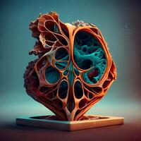 3d rendered illustration of a human heart made of plasticine., Image photo