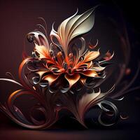 3D illustration, abstract fractal composition for creative art,design and entertainment, Image photo