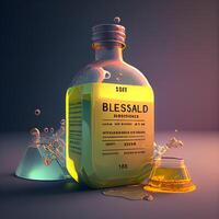 Alcoholic drink in a bottle with a glass of whiskey., Image photo