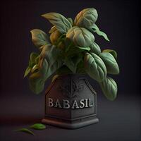 3d rendering of a grave with the inscription BABASIL, Image photo