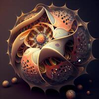 Abstract fractal computer generated composition with various geometrical shapes., Image photo