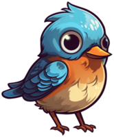 Funny and cute bird transparency sticker, Eastern Bluebird. . png