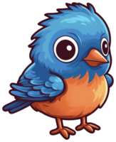 Funny and cute bird transparency sticker, Eastern Bluebird. . png