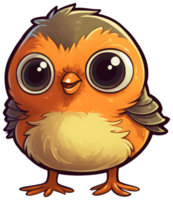 Funny and cute bird transparency sticker, European Robin. . png