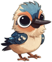 Funny and cute bird transparency sticker, Eurasian Jay. . png