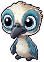 Funny and cute bird transparency sticker, Blue-footed Booby. . png