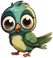 Funny and cute bird transparency sticker, Green Jay. . png