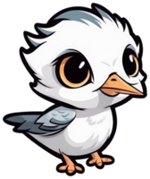 Funny and cute bird transparency sticker, White-tailed Tropicbird. . png