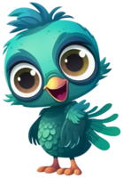 rolig och söt fågel genomskinlighet klistermärke, glänsande quetzal. ai generativ. png