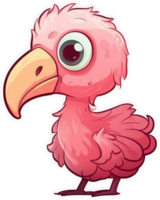 Funny and cute bird transparency sticker, Roseate Spoonbill. . png