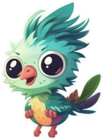 Funny and cute bird transparency sticker, Resplendent Quetzal. . png