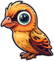 Funny and cute bird transparency sticker, Golden Pheasant. . png