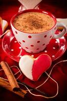 Heart biscuites and coffee photo