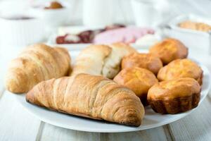 Traditional french croissants photo