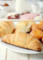 Traditional french croissants photo