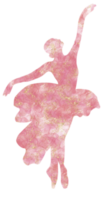 Watercolor dancing ballerina silhouette. Isolated dancing ballerina.Hand drawn classic ballet performance, pose.Young pretty ballerina women illustration. Can be used for postcard and posters. png