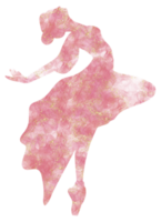 Watercolor dancing ballerina silhouette. Isolated dancing ballerina.Hand drawn classic ballet performance, pose.Young pretty ballerina women illustration. Can be used for postcard and posters. png