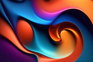 abstract background with glowing lines in the form of a rainbow.. photo