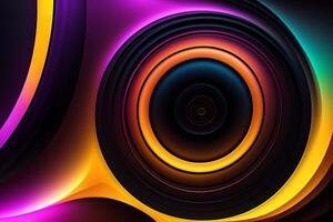 abstract background with glowing lines in the form of a rainbow.. photo