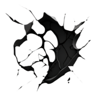 The image features a series of black cracks and fractures spread across a transparent background, creating a striking and dramatic visual effect. png