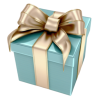 A stunning blue gift box with a perfectly tied bow sits elegantly on a clear and transparent background, making it the ideal present for anyone special. png