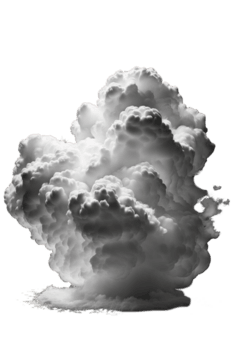 A serene image of soft, fluffy white clouds floating against a crystal-clear, transparent background. png