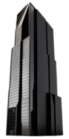 A gorgeous and imposing skyscraper stands tall against a clear and transparent background, its dark walls contrasting vividly against the empty space around it. png